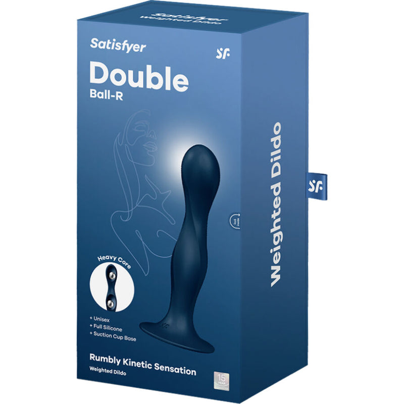 Satisfyer - dildo in silicone doppia sfera blu-3