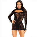 Leg avenue -vestito mini con pizzo manica lunga rosso