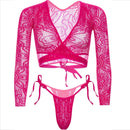 Leg avenue - crop top in pizzo con perizoma-5