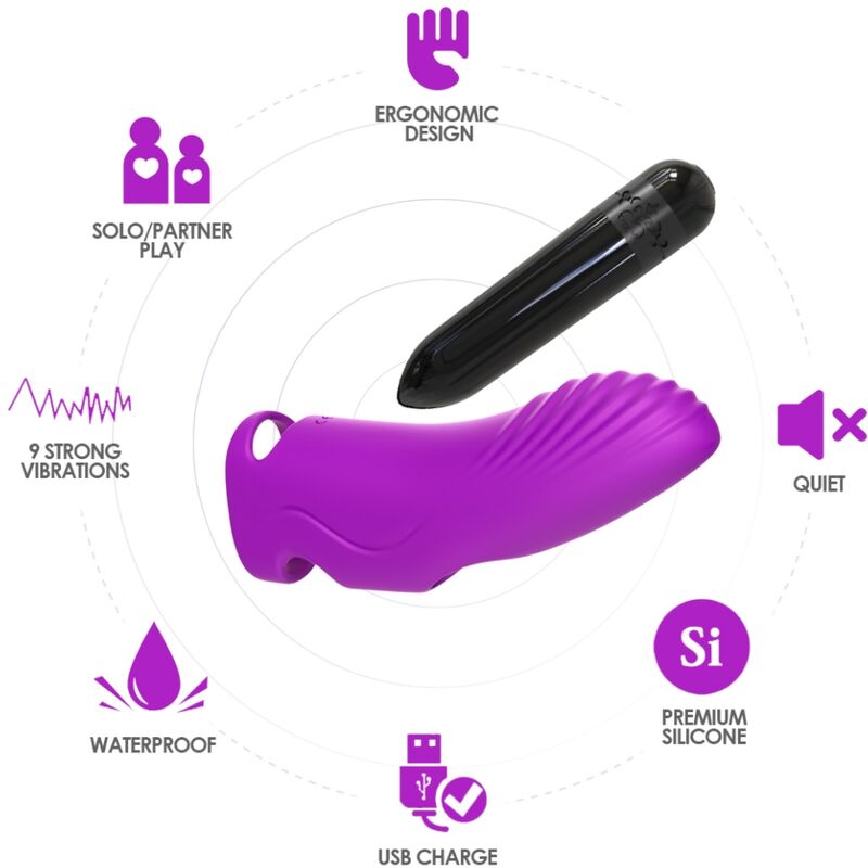 Armony - aurora vibrador dedal fucsia-1