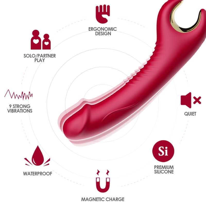 Armony - vibratore e rotatore prince dildo rosso-1