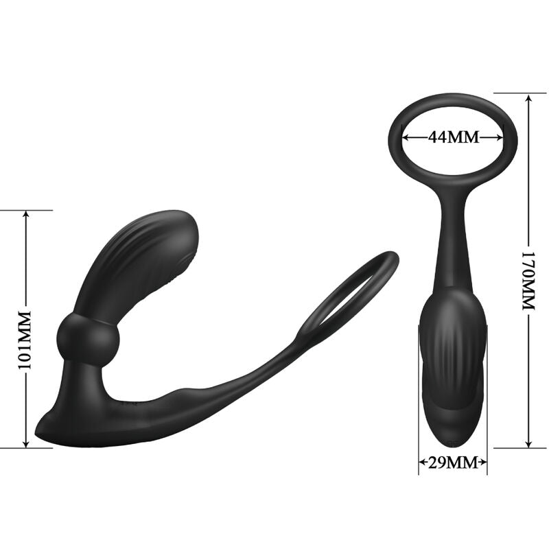 Pretty love - anello anale e vibratore warren black-3