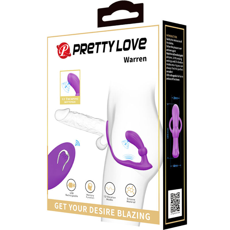 Pretty love - anello anale e vibratore warren viola-6