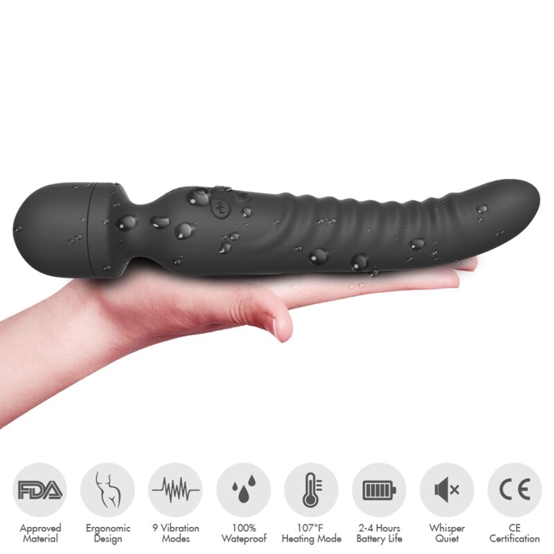 Armony - mission masajeador & vibrador efecto calor negro-1