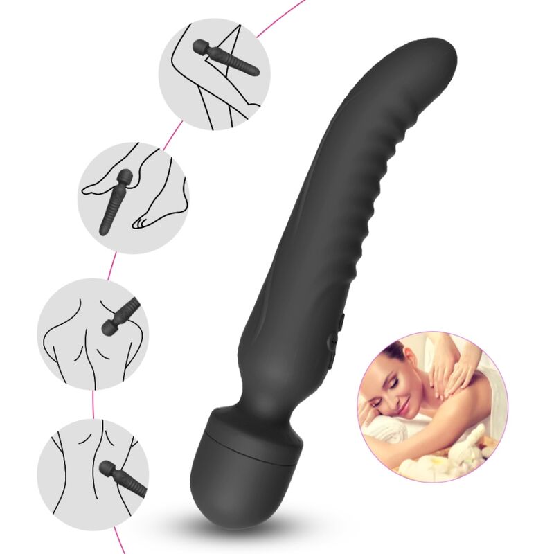 Armony - mission masajeador & vibrador efecto calor negro-3