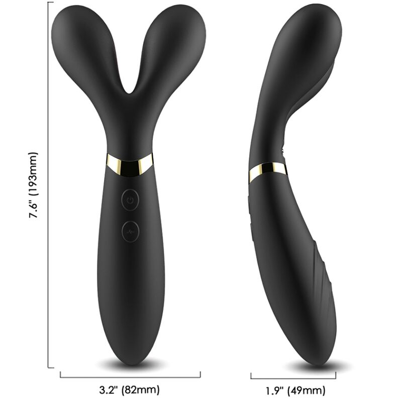 Armony - y-wand masajeador & vibrador cabeza doble negro-2