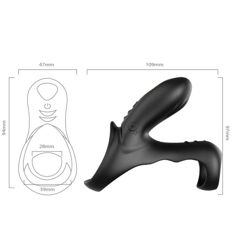 Armony - ranger anillo doble vibrador pareja negro-3