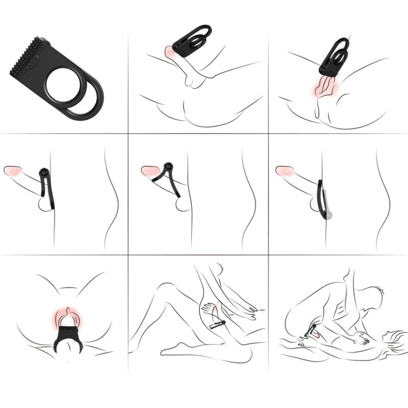 Armony - twins anillo doble vibrador parejas negro-3