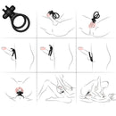 Armony - traveler anillo doble vibrador pareja rabbit negro-3