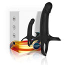 Armony - dildo con anillo & vibrador control remoto negro