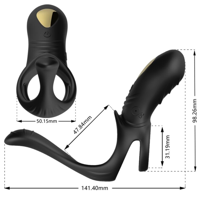 Armony - joy jumper anillo vibrador parejas & plug anal control remoto negro-1
