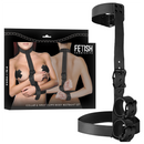 Fetish submissive bondage - set di contenimento del corpo con colletto e polsini