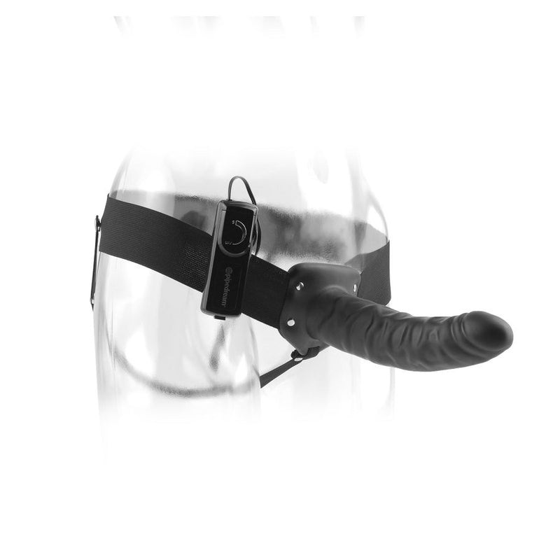 Fantasia fetish 19 cm vibrante con cinturino nero-1