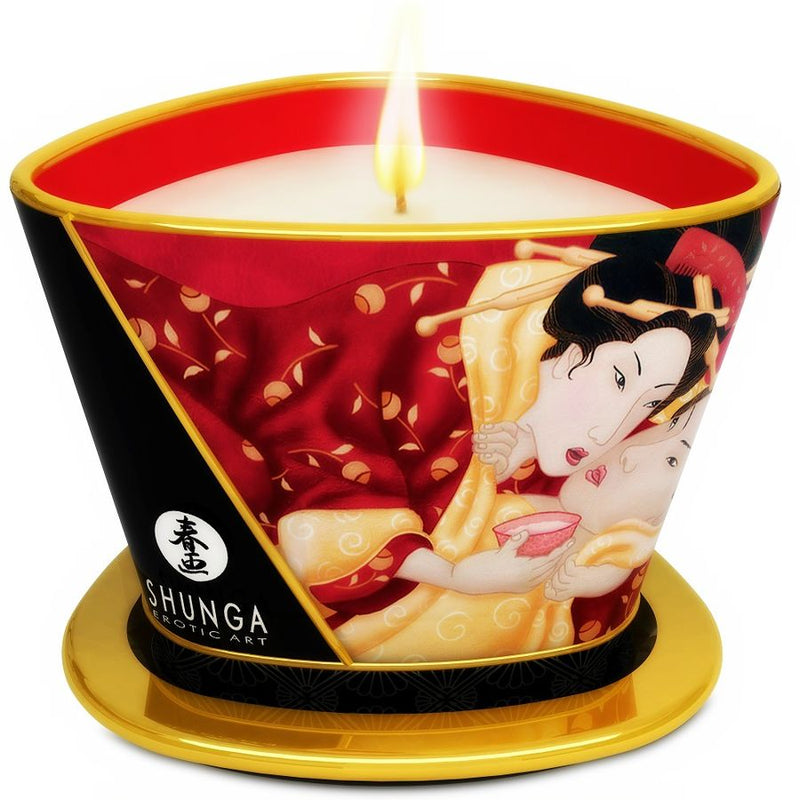 Mini caress by candlelight massage candle  romance sparkling strawberry wine-0