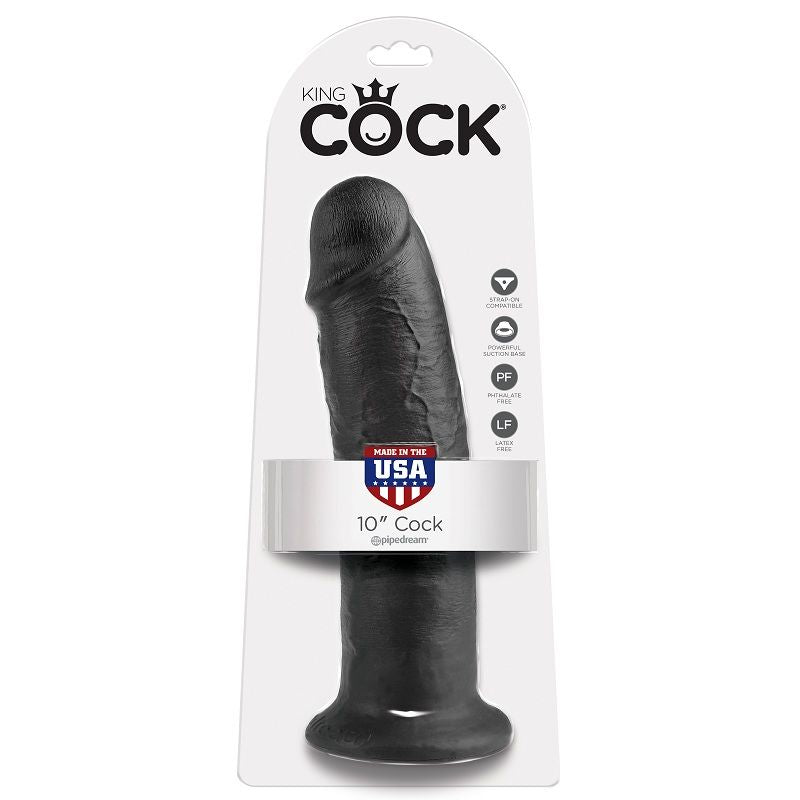 King cock 10" pene negro 25 cm-5