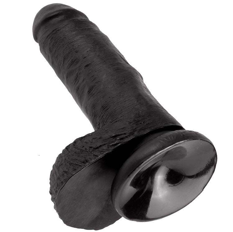 King cock 7" pene realistico negro 17.8cm-4