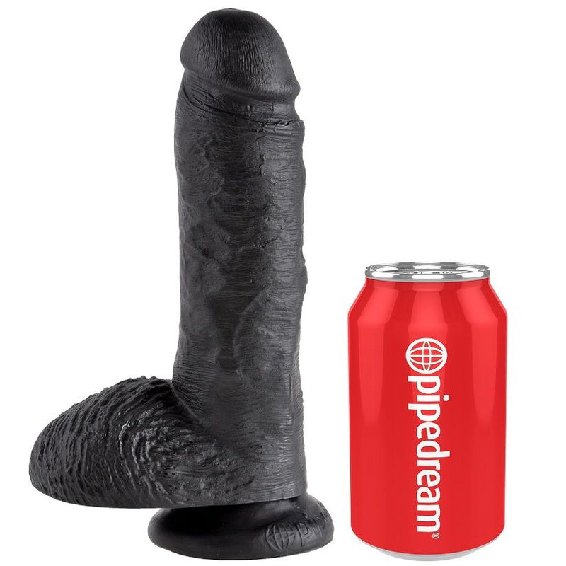 King cock 8" pene realistico negro 20.3cm-3