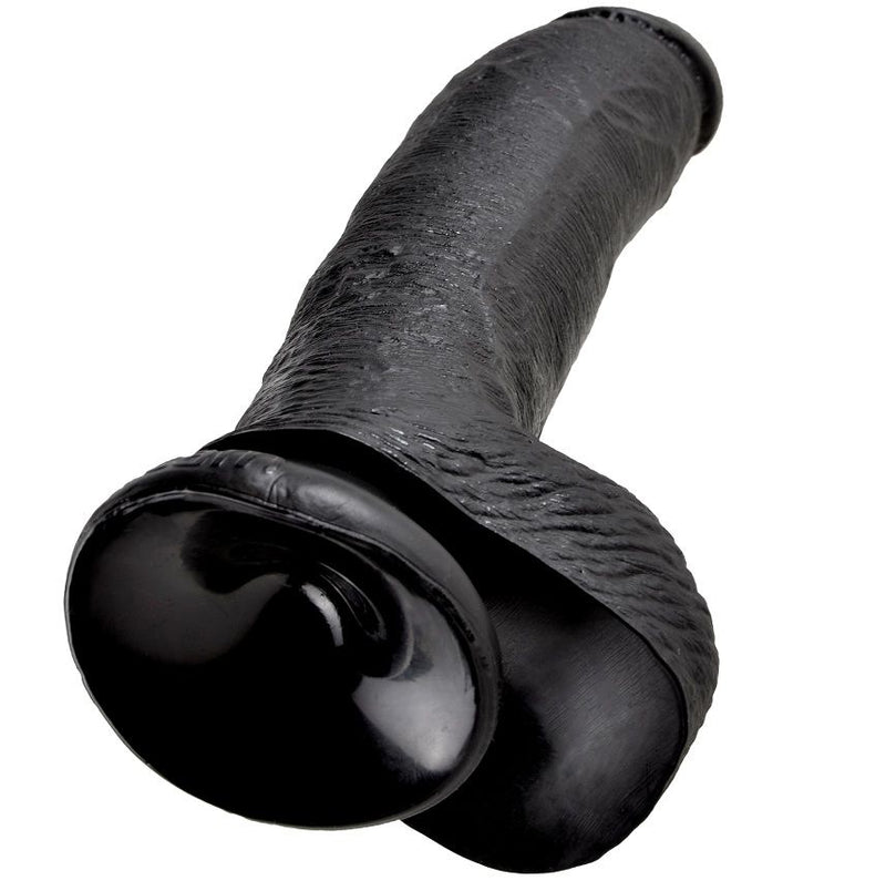 King cock 9" pene realistico negro 22.9cm-4