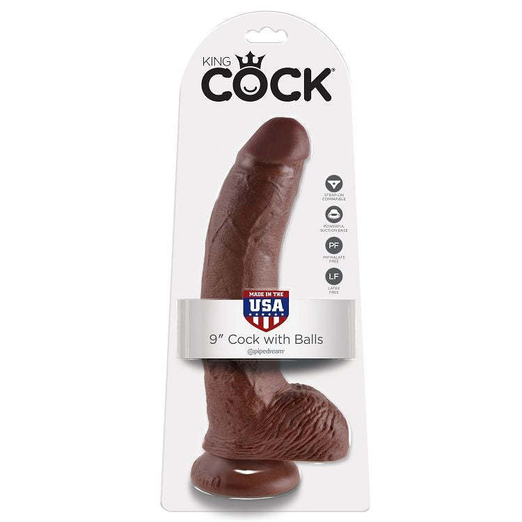 King cock 9" pene realistico marron 22.9cm-1