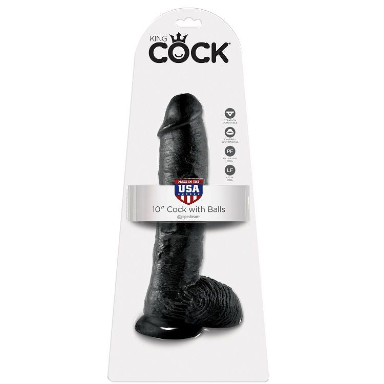 King cock 10" pene realistico negro 26.5 cm-1
