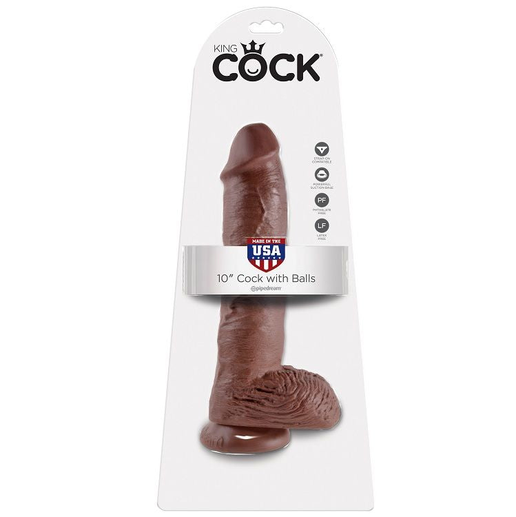 King cock 10" pene realistico marron 26.5 cm-1