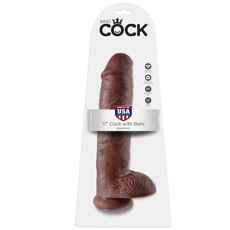 King cock 11" pene realistico marron 28 cm-1