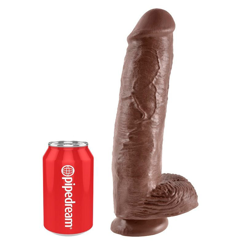 King cock 11" pene realistico marron 28 cm-3