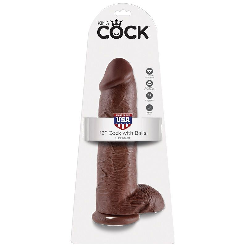 King cock 12" pene realistico marron 30.48 cm-1
