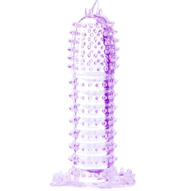 Penis sleeve with stimulating points purple 14 cm-0
