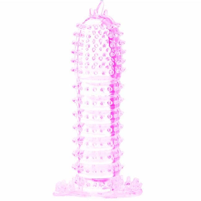 Penis sleeve with stimulating points pink 14 cm-0