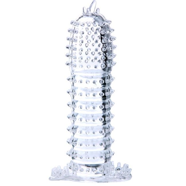 Penis sleeve with stimulating points clear 14 cm-0