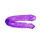 Dildo doble en gelatina flexible lila-1