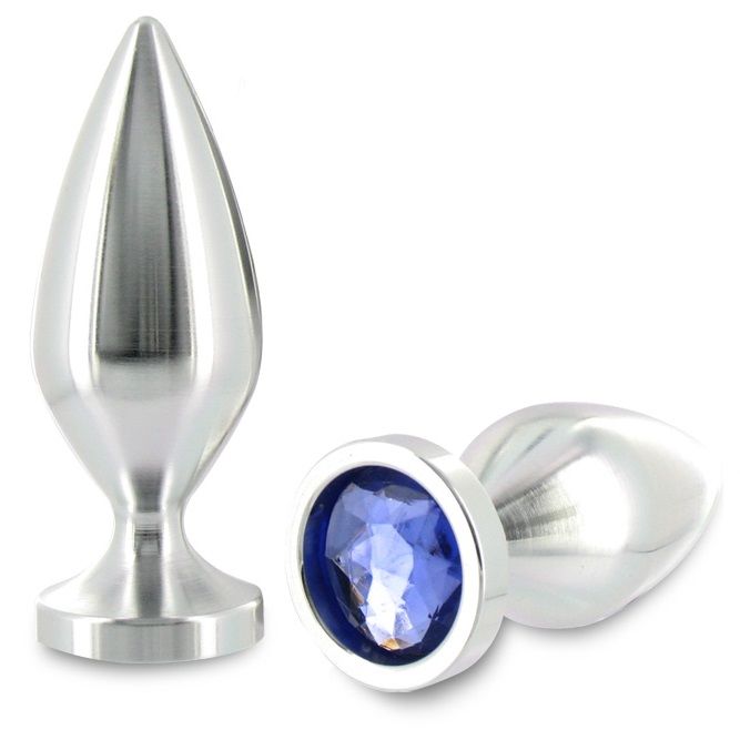 Tappo anale metallico cristallo diamantato grande 10,16 cm-0