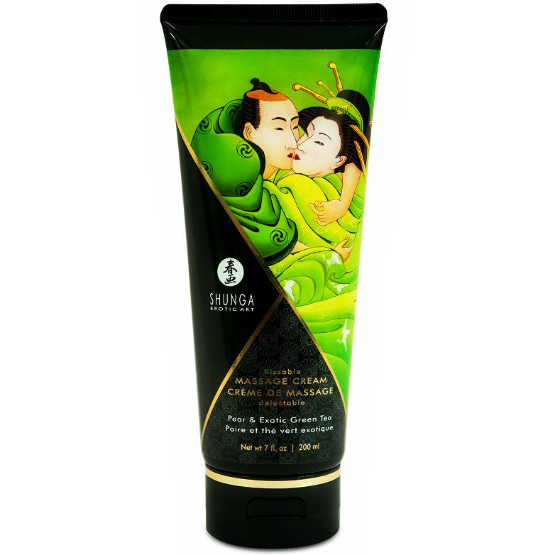 Shunga crema da massaggio pera baciabile e tÈ verde esotico 200ml-0