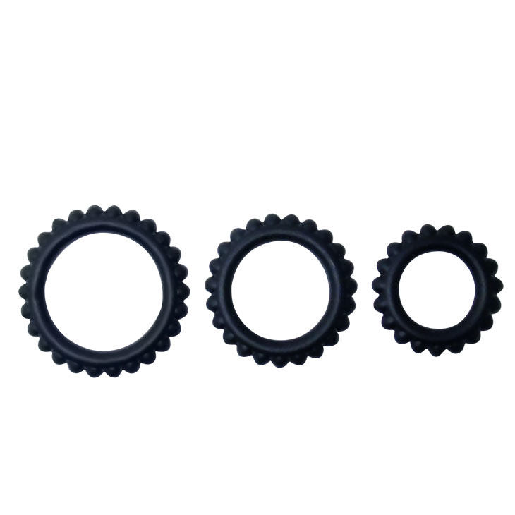 Baile  titan set 3pcs cock ring black 2.8 + 2.4 + 1.9 cm-1