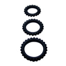 Baile  titan set 3pcs cock ring black 2.8 + 2.4 + 1.9 cm-2