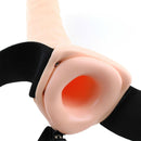 Fantasia fetish 19 cm vibrante cinturino cavo marrone-3