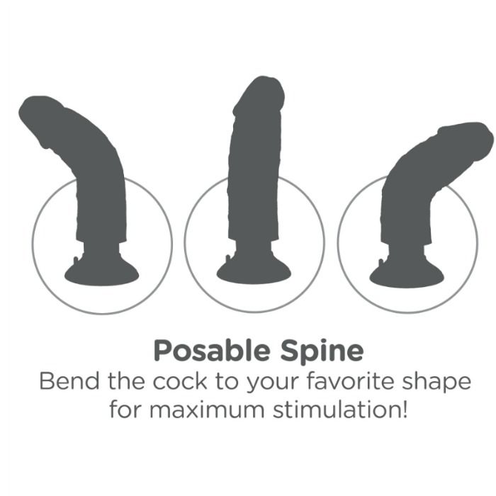 Dildo vibrador king cock con testiculos 23 cm negro-5