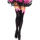Calze leg avenue in nylon con fiocco nero/rosa-0