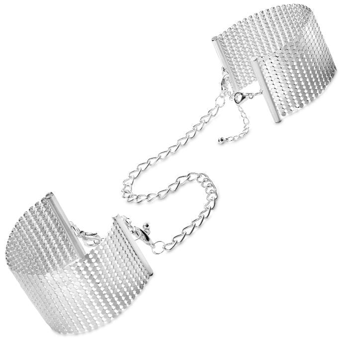 Bijoux dÉsir mÉtallique silver metallic mesh handcuffs-0