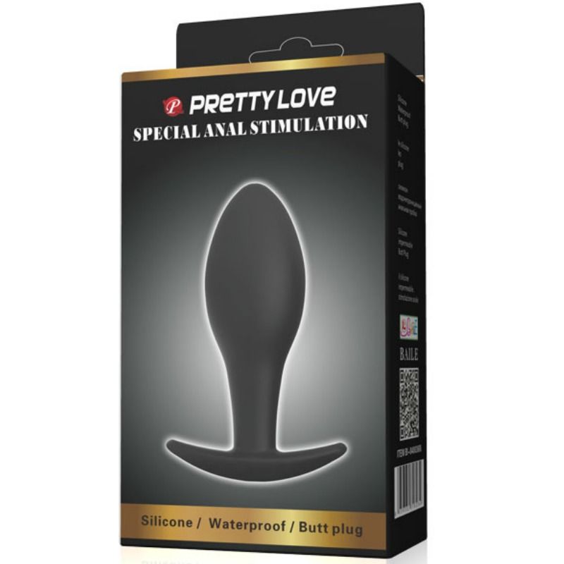 Pretty love  plug anal silicona  ancla 8.5 cm negro-5
