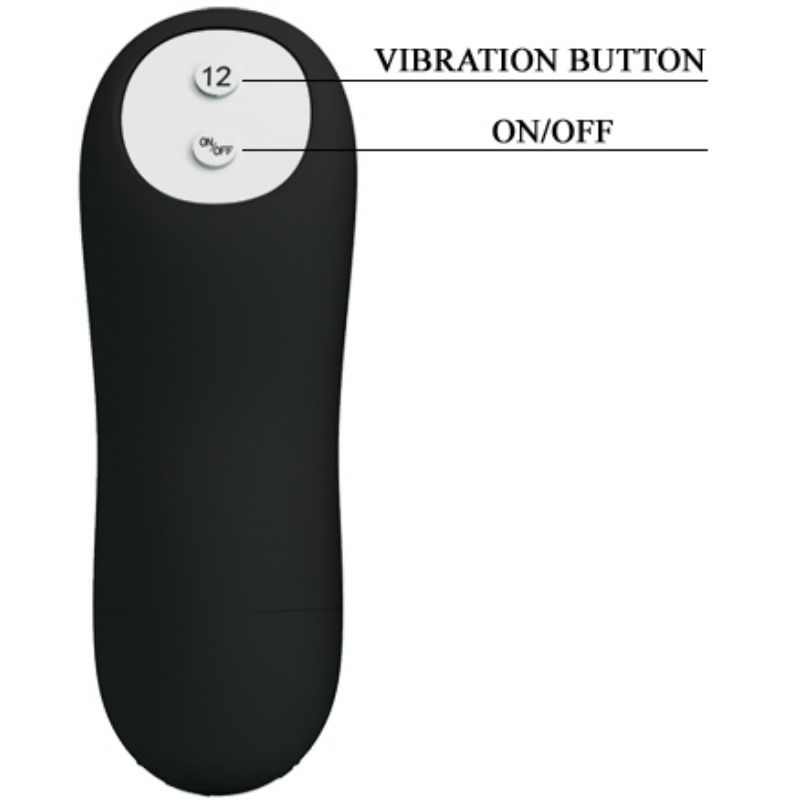 Pretty love plug anal silicona forma pene y 12 modos vibracion - negro-4