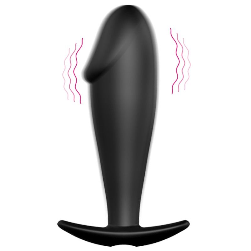 Pretty love plug anal silicona forma pene y 12 modos vibracion - negro-8