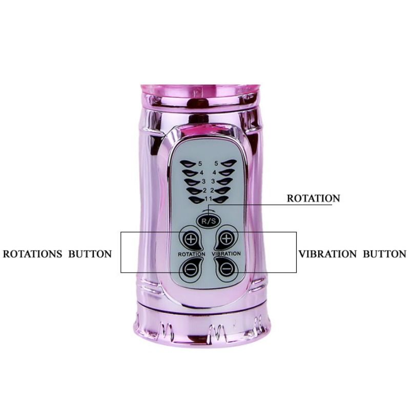 Vibrador recargable con rotacion y estimulador throbbing butterfly-9