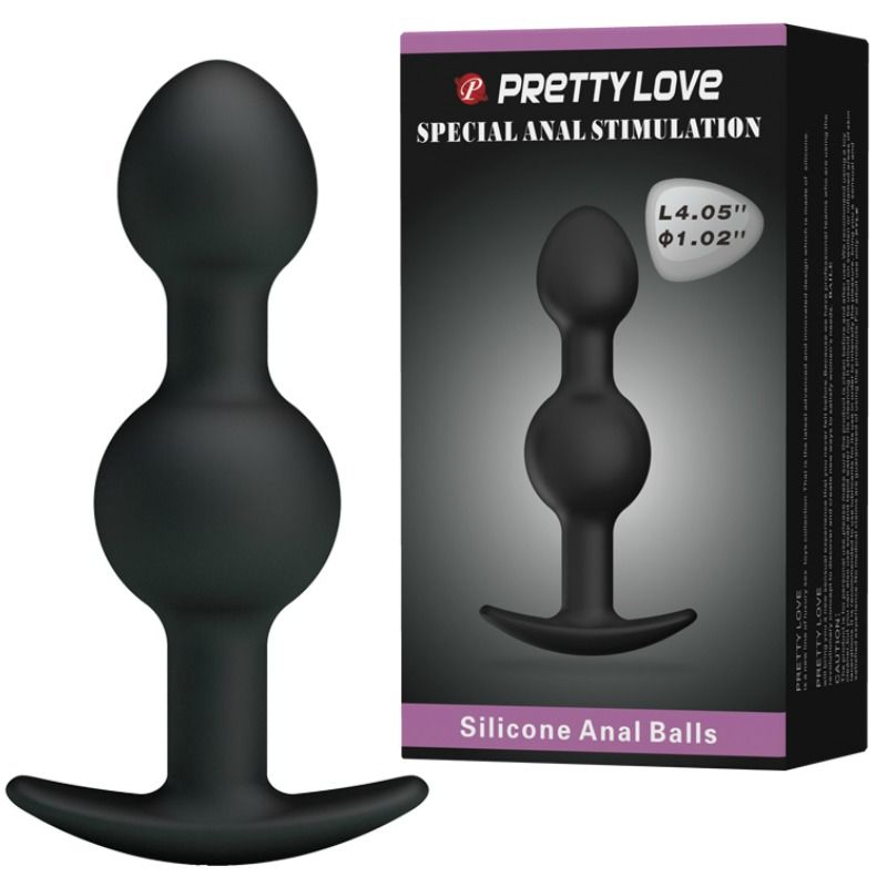 Pretty love - bolas anales silicona estimulacion especial 10.3 cm - negro-1