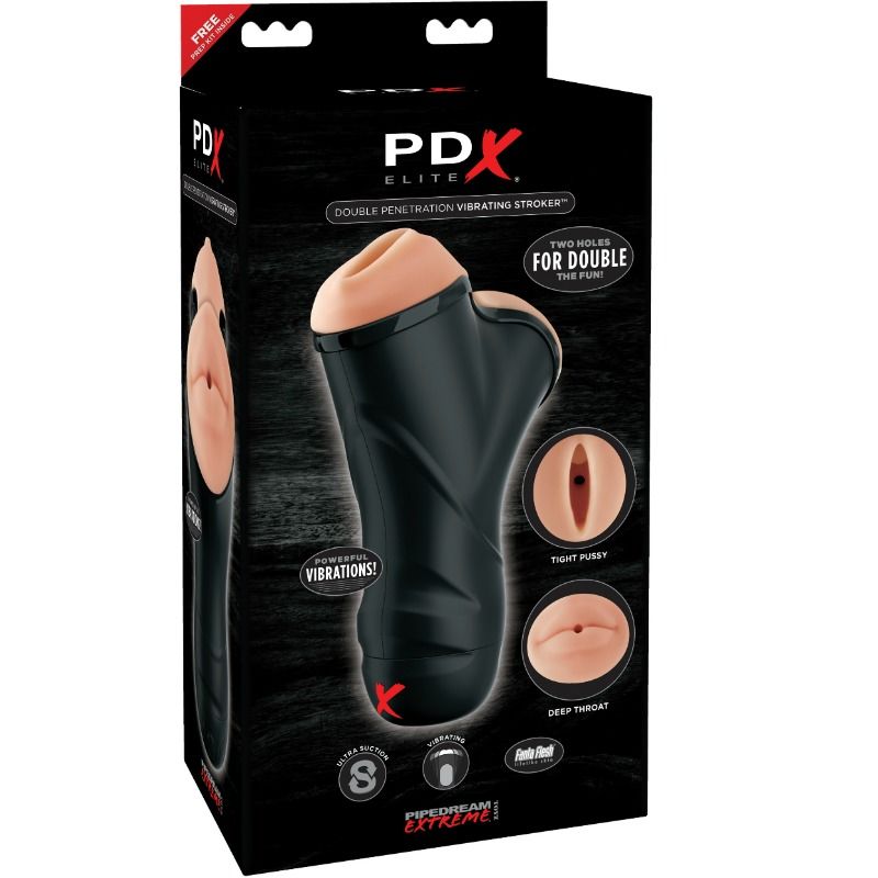 Stroker vibrante a doppia penetrazione pdx elite-1