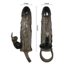 Brave man funda realistica pene con rabbit 16.5 cm negro-4