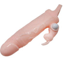 Brave man funda pene con rabbit vibrador 16.5 cm natural-2