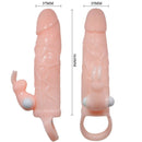 Brave man funda pene con rabbit vibrador 16.5 cm natural-4