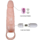 Brave man funda pene con rabbit vibrador 16.5 cm natural-6